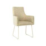 Krzesło na płozach z tkaniny z podłokietnikami i metalową podstawą New Life Nancy PO01 BASE 20