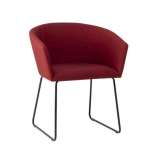 Krzesło na płozach z tkaniny z podłokietnikami i metalową podstawą New Life Tati PO01 BASE 20