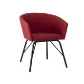 Krzesło z tkaniny tapicerowanej z podłokietnikami i metalową podstawą New Life Tati PO01 BASE 21