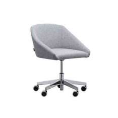 Obrotowe krzesło tapicerowane tkaniną z podstawą aluminiową New Life Tati SE01 BASE 23