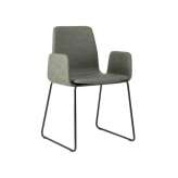 Krzesło na płozach z tkaniny z podłokietnikami i metalową podstawą New Life Tecla SB01 BASE 20
