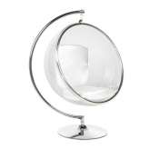 Poduszka Fotel Bubble Stand biała - podstawa chrom | Korpus akryl | ekoskóra