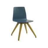 Krzesło z drewna fornirowanego na bazie kozła z bukową podstawą New Life Tecla SE02 BASE 11