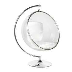 Poduszka Fotel Bubble Stand biała - podstawa chrom | Korpus akryl | ekoskóra