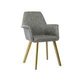 Krzesło restauracyjne z tkaniny tapicerowanej w stylu współczesnym z podłokietnikami New Life Viva PO01 BASE 14