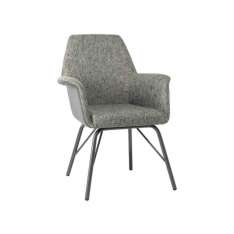 Krzesło z tkaniny tapicerowanej z podłokietnikami i metalową podstawą New Life Viva PO01 BASE 21