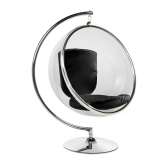 Poduszka Fotel Bubble Stand czarna - podstawa chrom | Korpus akryl | ekoskóra