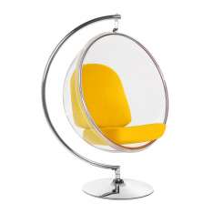Poduszka Fotel Bubble Stand żółta - podstawa chrom | Korpus akryl | wełna