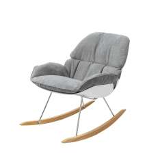 Fotel bujany Nino jasny szary - tkanina | płozy bukowe