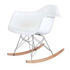 Fotel bujany Vild Rar biały - polipropylen | płozy bukowe