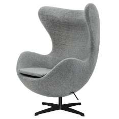 Podstawa Fotel Egg Classic Black szara Kratka 127 - wełna | czarna