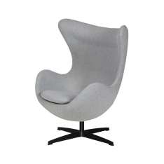Podstawa Fotel Egg Classic Black szary melanż 17 - wełna | czarna