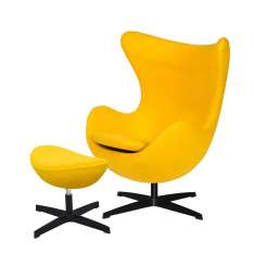 Podstawa Fotel Egg Classic Black z podnóżkiem - żółty słoneczny 36, czarna