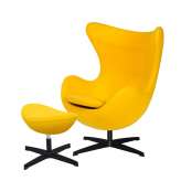 Podstawa Fotel Egg Classic Black z podnóżkiem - żółty słoneczny 36, czarna