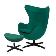 Podstawa Fotel Egg Classic Black z podnóżkiem - szmaragdowy zielony 41, czarna