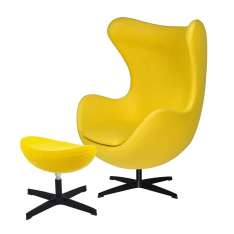 Podstawa Fotel Egg Classic Black z podnóżkiem - musztardowy 21, czarna