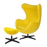 Podstawa Fotel Egg Classic Black z podnóżkiem - musztardowy 21, czarna
