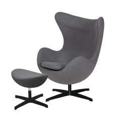 Podstawa Fotel Egg Classic Black z podnóżkiem - grafitowy szary 4, czarna