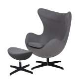Podstawa Fotel Egg Classic Black z podnóżkiem - grafitowy szary 4, czarna