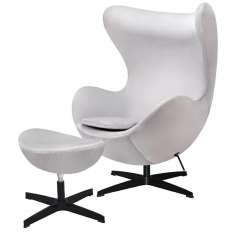 Podstawa Fotel Egg Classic Velvet Black jasny szary z podnóżkiem - welur | czarna