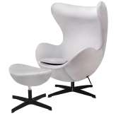 Podstawa Fotel Egg Classic Velvet Black jasny szary z podnóżkiem - welur | czarna