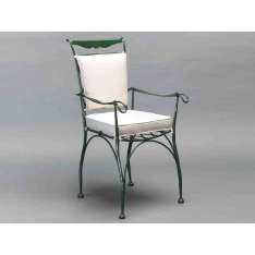 Żelazne krzesło ogrodowe z podłokietnikami Officinaciani Florio