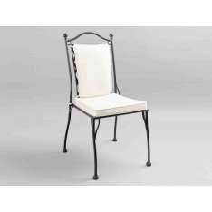 Krzesło ogrodowe z kutego żelaza z możliwością układania w stosy Officinaciani Rombi