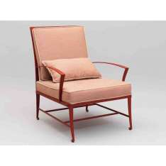 Fotel ogrodowy z kutego żelaza z podłokietnikami Officinaciani Zig Zag