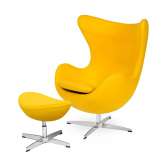 Podstawa aluminiowa Fotel Egg Classic z podnóżkiem żółty słoneczny 36 - wełna |