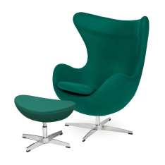 Podstawa aluminiowa Fotel Egg Classic z podnóżkiem szmaragdowy zielony 41 - wełna |
