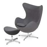 Podstawa aluminiowa Fotel Egg Classic z podnóżkiem grafitowy szary 4 - wełna |