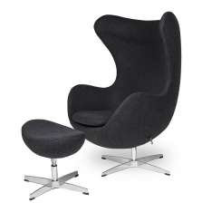 Podstawa aluminiowa Fotel Egg Classic z podnóżkiem ciemny szary 5 - wełna |