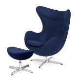 Podstawa aluminiowa Fotel Egg Classic z podnóżkiem atlantycki niebieski 26 - wełna |