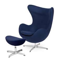 Podstawa aluminiowa Fotel Egg Classic z podnóżkiem atlantycki niebieski 26 - wełna |