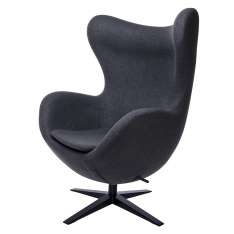 Podstawa Fotel Egg szeroki Black ciemny szary 27 - wełna | czarna