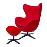 Podstawa Fotel Egg szeroki Black z podnóżkiem czerwony 1 - wełna | czarna