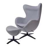 Podstawa Fotel Egg szeroki Black z podnóżkiem szary 18 - wełna | czarna