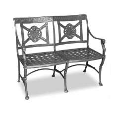 Aluminiowa ławka ogrodowa z podłokietnikami z oparciem Oxley's Furniture Luxor