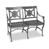 Aluminiowa ławka ogrodowa z podłokietnikami z oparciem Oxley's Furniture Luxor