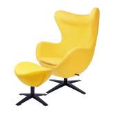 Podstawa Fotel Egg szeroki Black z podnóżkiem żółty 5 - wełna | czarna