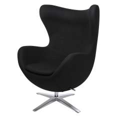 Podstawa Fotel Egg szeroki czarny 4 - wełna | stal