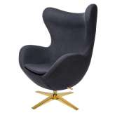 Podstawa Fotel Egg szeroki Gold ciemny szary 27 - wełna | złota