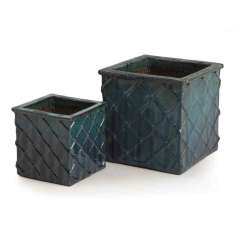 Ręcznie wykonany wazon ogrodowy z terakoty Paolelli Garden STELLA CUBE
