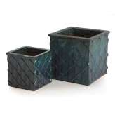 Ręcznie wykonany wazon ogrodowy z terakoty Paolelli Garden STELLA CUBE