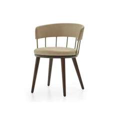 Krzesło z tkaniny z wbudowaną poduszką Parla Meru L