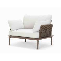 Fotel ogrodowy z aluminium i liny polipropylenowej z podłokietnikami Pedrali REVA/2_P