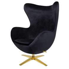 Podstawa Fotel Egg szeroki Velvet Gold czarny 50 - welur | złota