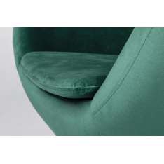 Podstawa Fotel Egg szeroki Velvet Gold z podnóżkiem ciemny zielony 18 - welur | złota