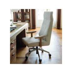 Krzesło wykonawcze z wysokim oparciem z tkaniny Porada ELIS