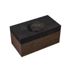 Pojedyncza wisząca szafka pod umywalkę z naturalnego kamienia i drewna Porcelanosa CIRCLE COUNTERTOP